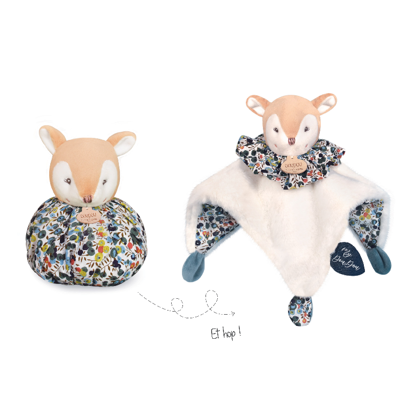  - les petits fûtés - ball comforter fawn white 25 cm 